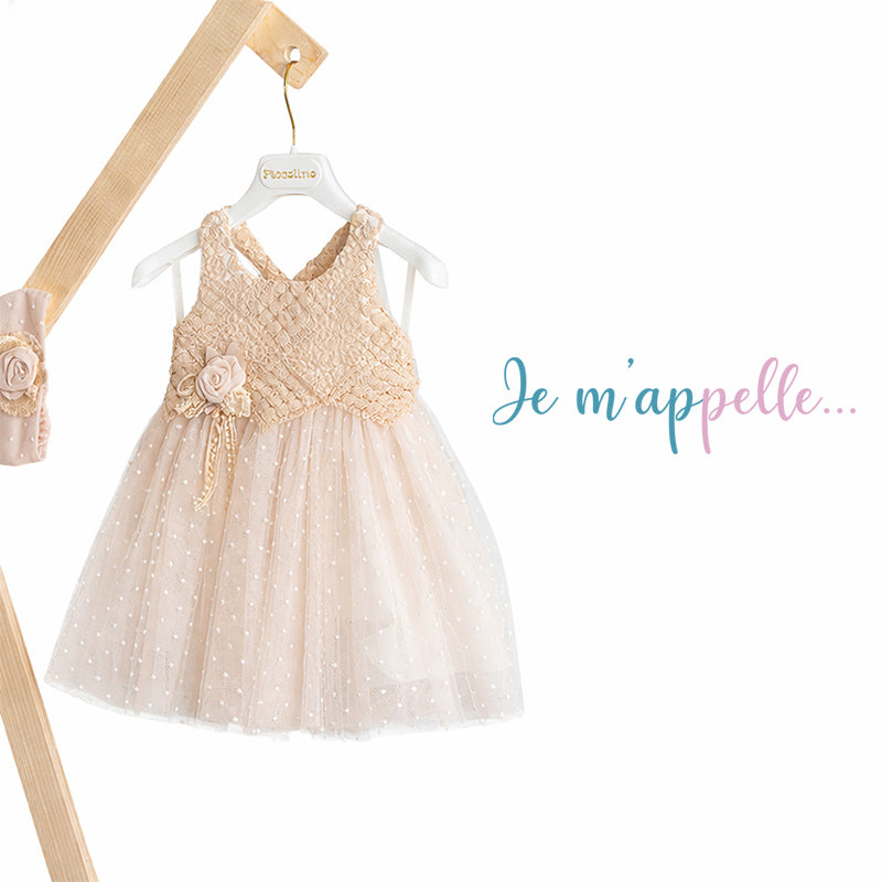 Βαπτιστικό φόρεμα Thea beige Piccolino 25S153