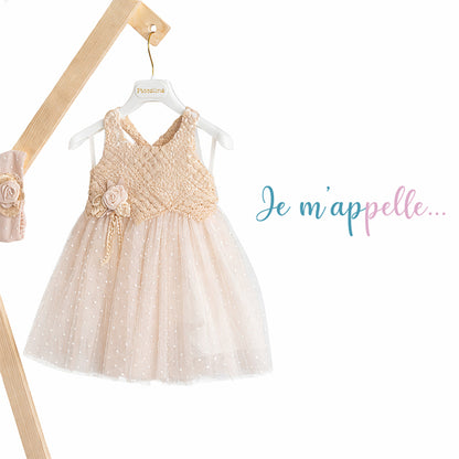 Βαπτιστικό φόρεμα Thea beige Piccolino 25S153