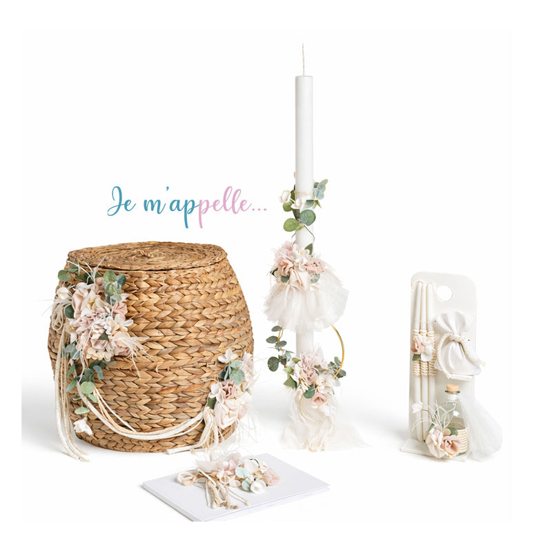 Πακέτο βάπτισης για κορίτσι σε boho στυλ Κ26.10 Baby bloom